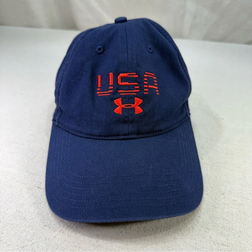 Under Armour Dark Blue Cap with Red USA Logo - Picture 7 of 10